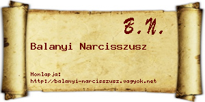 Balanyi Narcisszusz névjegykártya